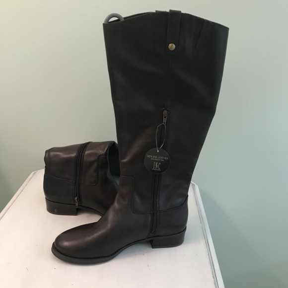 NWT INC leather brown high boots - Picture 3 of 9